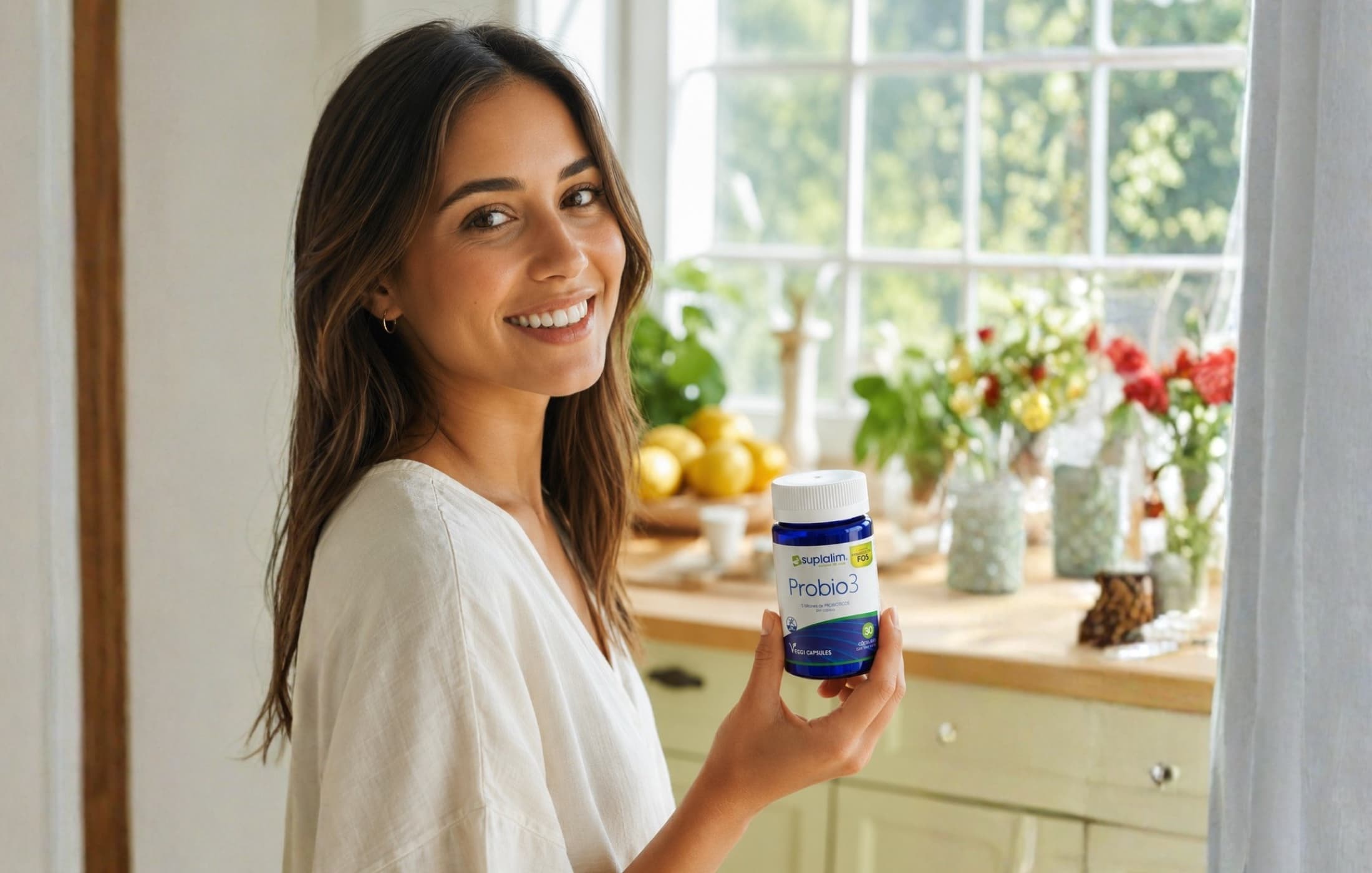 Persona en su cocina con Probio3 de la línea Suplalim